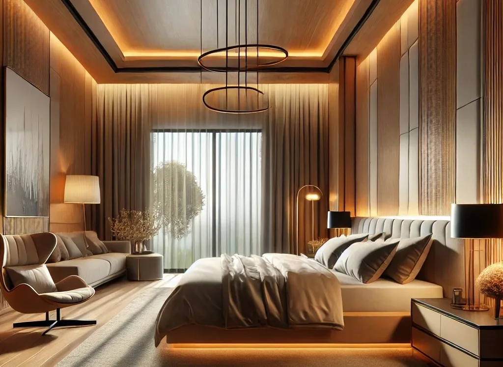 stylish modern bedroom interior design in pitam pura new delhi gurugram ncr